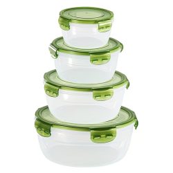   Sada 8 okrúhlych nádob na skladovanie potravín – zelená EQ6029630