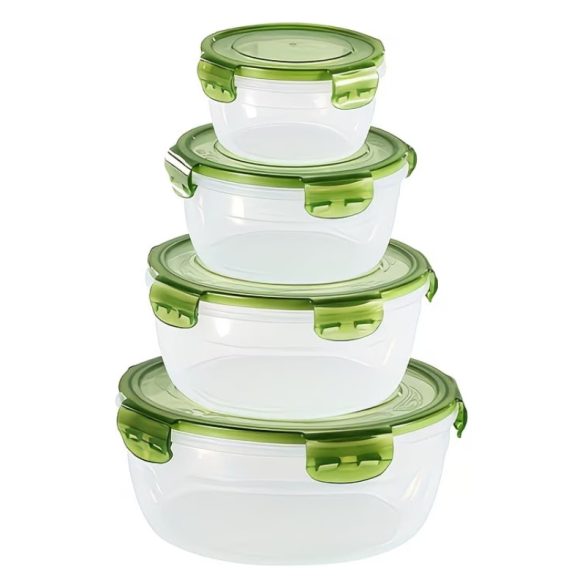 Sada 8 okrúhlych nádob na skladovanie potravín – zelená EQ6029630