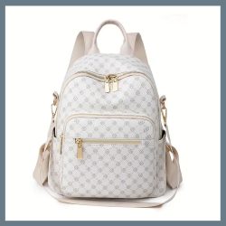   Štýlový dámska batoh s ramenným popruhom, ktorý sa dá premeniť na tašku cez rameno – biela EW39308-3