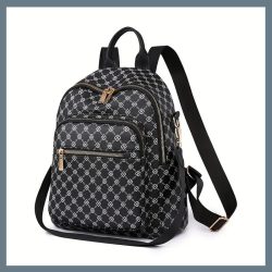   Štýlový dámske batoh s ramenným popruhom, ktorý sa dá premeniť na tašku cez rameno – čierny EW39308