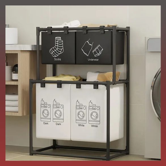 2-poschodový skladací kôš na bielizeň FD1819244