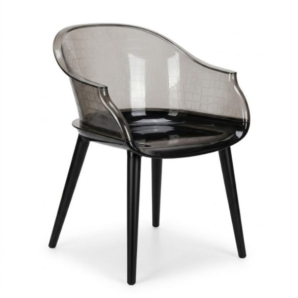 Moderné kreslo v dizajne v odtieni dymovo šedá-čierna FFK-01