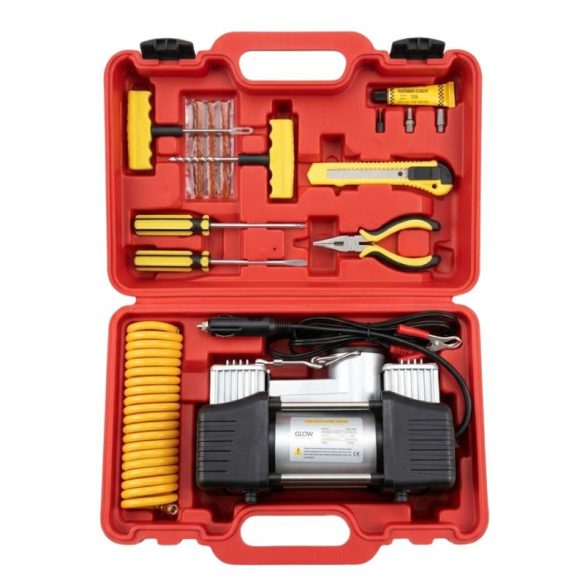 Flinke 15-dielna sada automobilového kompresora a na opravu pneumatík FK-1100