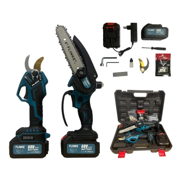 Flinke FK-8053 Akuové nožnice na strihanie a reťazová píla, 2x 48V batéria, náhradná čepeľ a reťaz - FK-8053
