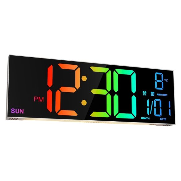 40 cm digitálne LED nástenné hodiny s RGB displejom a diaľkovým ovládaním FK2460241