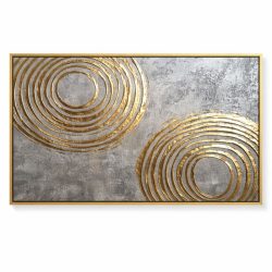   Moderný abstraktný plátno s motívom zlatých kruhov 75 × 152 cm FK6722994