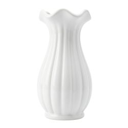 Elegantná biela keramická váza s vlnitým okrajom FKV1