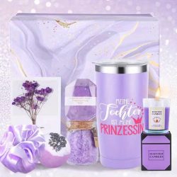   Darčeková súprava pre dievčatá levanduľový wellness set s pohárom FQ5670434