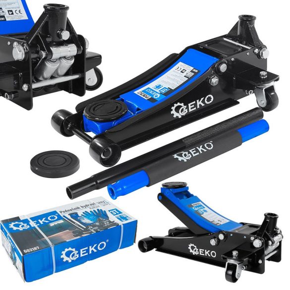 GEKO nízkoprofilový 2-piestový hydraulický zdvihák 3T 85–430 mm G02187