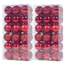   Sada 72 ks červených vianočných ozdôb v tvare guličiek, 4 cm G6MV65X5KK-7