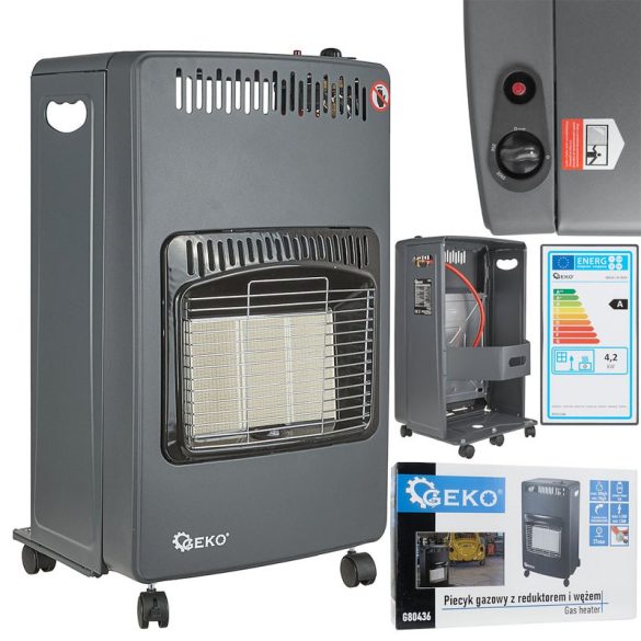 Prenosný keramický plynový ohrievač Geko s výkonom 4,2 kW G80436