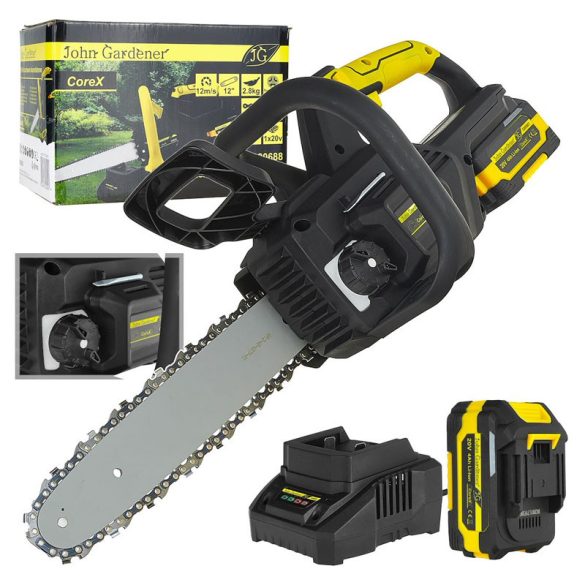 Geko 12″ akumulátorová reťazová píla bez uhlíkových kefiek 4,0 Ah 20 V CoreX G80688