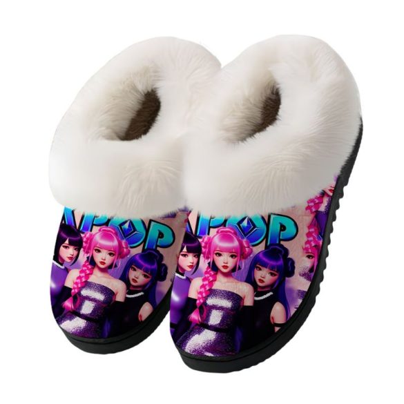 Dámske domáce papuče v štýle K-POP – s hrubou plyšovou podšívkou a protisklzovou podrážkou GB12513754