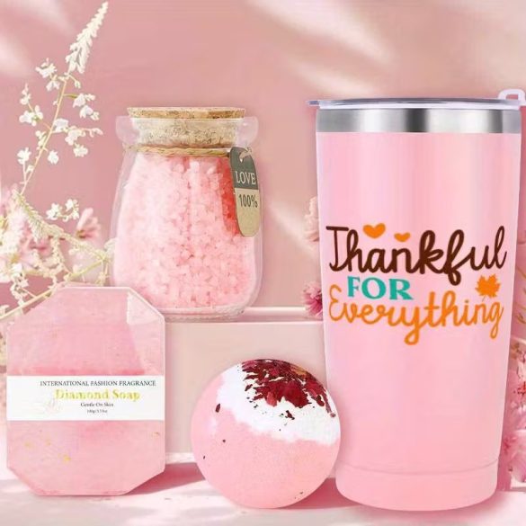 Darčeková súprava ružový wellness set s pohárom GF5663127