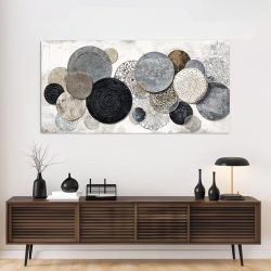   Moderný abstraktný geometrický plátno na stenu s kruhovými motívmi 70x140cm GH13024204-2