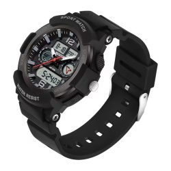   Dámske módne quartzové športové hodinky s dvojitým displejom, čierne GH238501-F