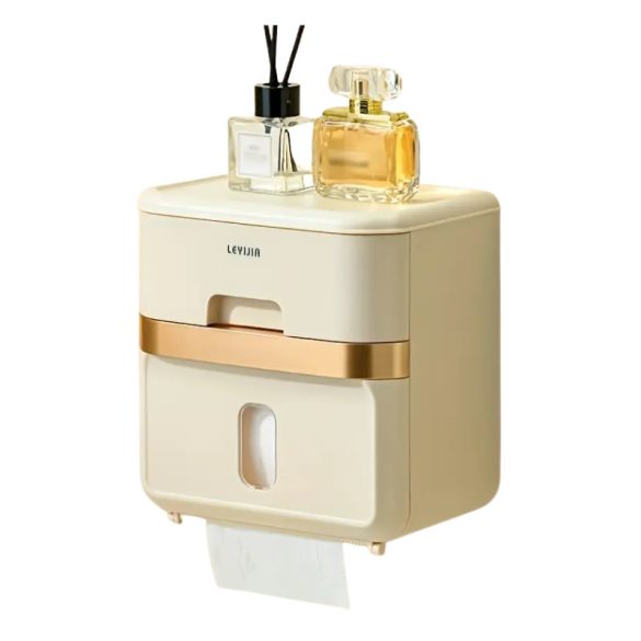 Nástenný zásobník na toaletný papier - béžový GH504080