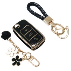   Sada prémiových ochranných puzdier na kľúče od auta – čierna a zlatá GL1147053-1