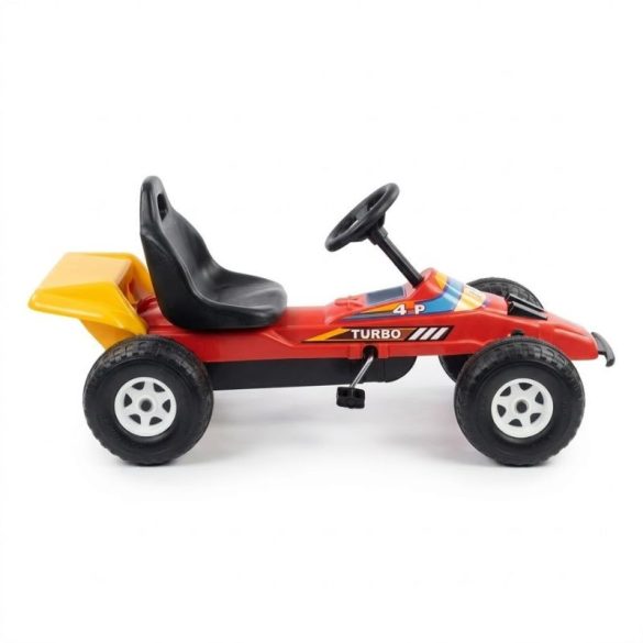 Červeno-žltý detský motokár s pedálmi Turbo GM-01P
