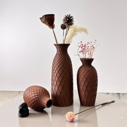   3-dielna sada dekoratívnych váz s kosoštvorcovým vzorom GP1906561-B