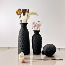   3-dielna sada dekoratívnych váz s kosoštvorcovým vzorom GP1906561-F