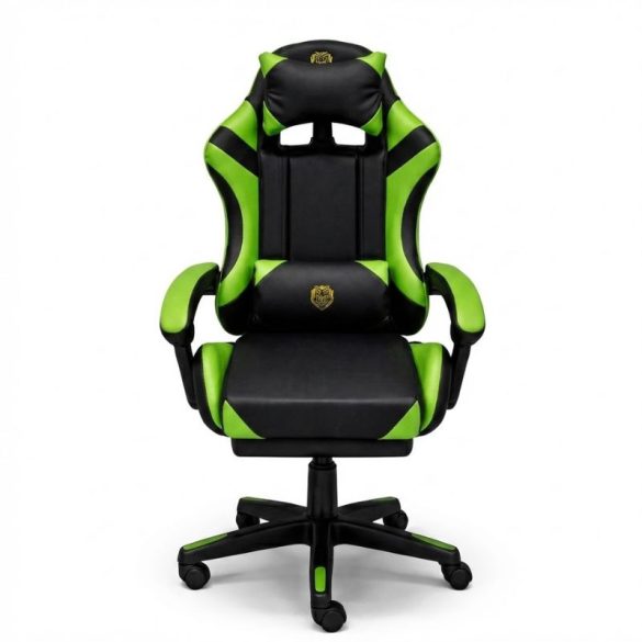 Prémiová herná stolička s výsuvnou opierkou na nohy – neónovo zelená/čierna GSZ01Z