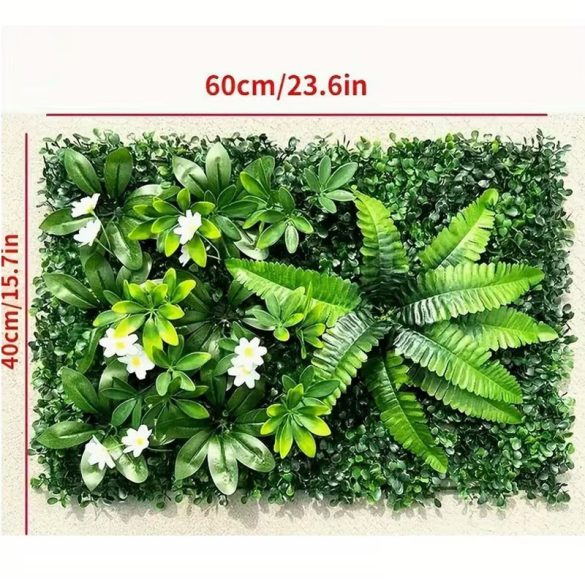 Umelá rastlinná stena s kvetinovým panelom 60 x 40 cm GT2014735-V