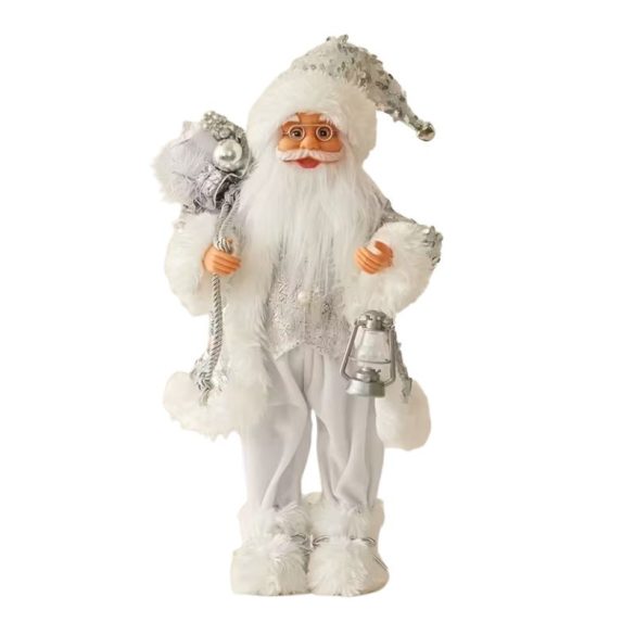 30 cm biela vianočná dekoratívna figúrka Santa Clausa GU2821898