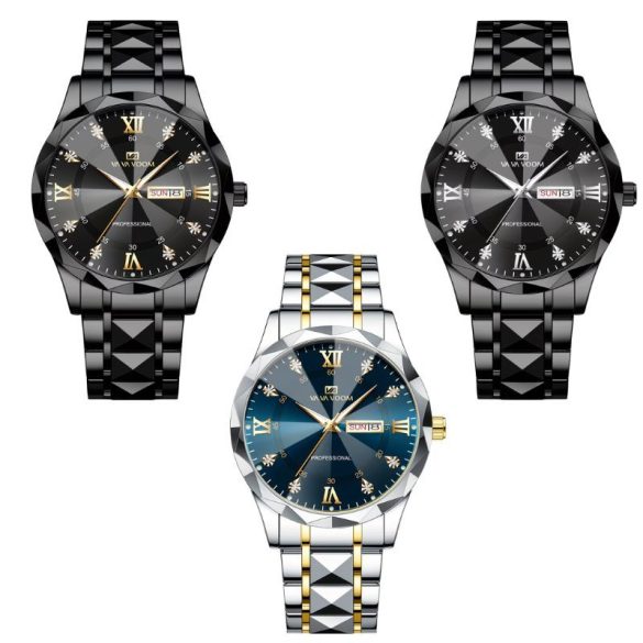 Elegantné pánske quartzové hodinky – s 3D lešteným sklom 1 ks