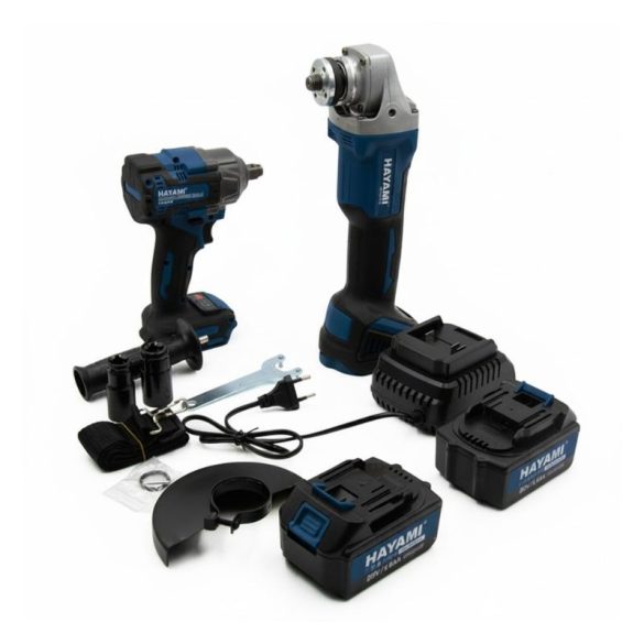 Hayami Uhlová brúska a rázový uťahovák set, s 2 ks 88V batérií HA-1017K