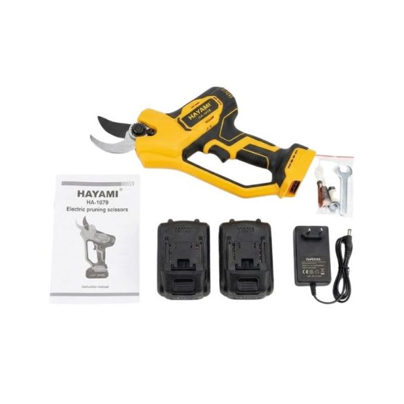HAYAMI akumulátorové záhradné nožnice sada žltá 2 batérie HA-1079-S
