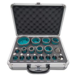   Sada diamantových korunových vrtákov Hitman pre dlaždice, uhlová brúska M14 – 16 ks HA-6523