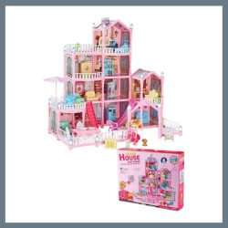 4-poschodový ružový domček pre bábiky HB2067498-4