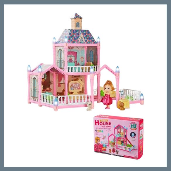 2-podlažný ružový domček pre bábiky HB2067498