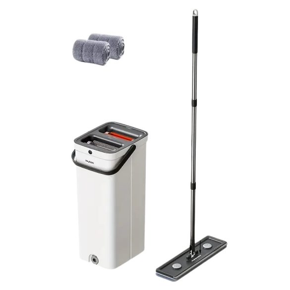 Prémiová sada plochého mopu s vedrom – hlavica 33 cm, 2 ks mopov HB2395667