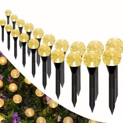   20 ks solárnych záhradných krištáľových svietidiel s LED teplou bielou farbou HC7427859-M