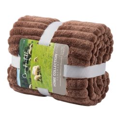 Mäkká pruhovaná deka – hnedá 150 x 200 cm HCP1