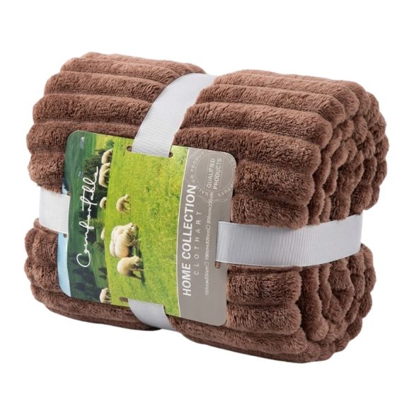 Mäkká pruhovaná deka – hnedá 150 x 200 cm HCP1