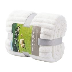 Mäkká pruhovaná deka – Biela 150 x 200 cm HCP3