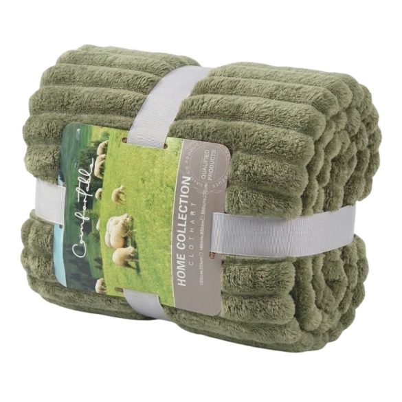 Mäkká pruhovaná deka – zelená 150 x 200 cm HCP4