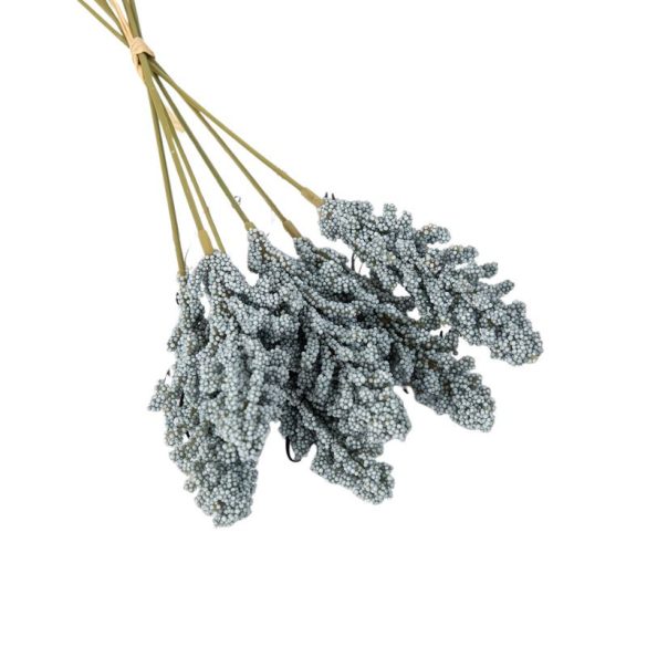 Kvetinová kytica z umelých kvetov v odtieni jemnej modrej (sivomodrej) HD47332-18K