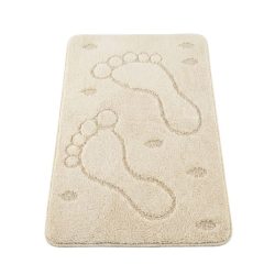   Sada kúpeľňových koberčekov HİLAL s potlačou stôp v svetlo béžovej farbe HF03