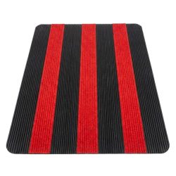 Pruhovaná rohož v červenej a čiernej farbe HL03