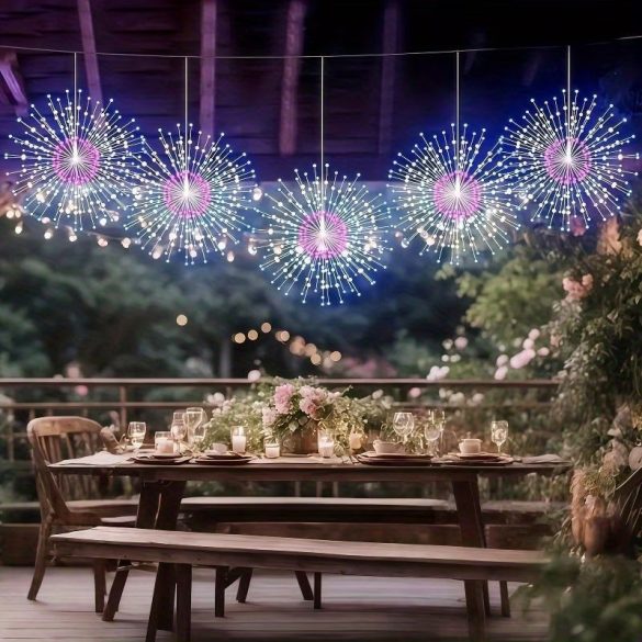 Súprava závesných svetiel s solárnym napájaním (viacfarebná) – sviatočná dekorácia HL4876173-MC-240