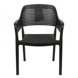 Hawaii čierna plastová záhradná stolička HM-01