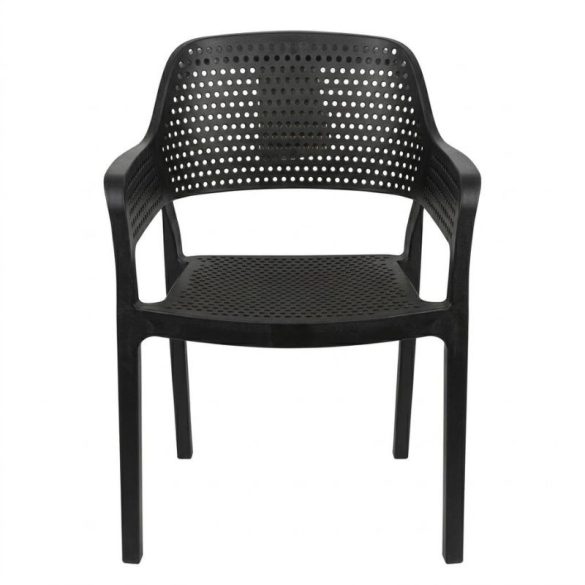 Hawaii čierna plastová záhradná stolička HM-01