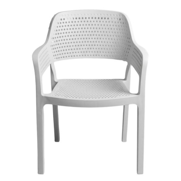 Hawaii biela plastová záhradná stolička HM-03