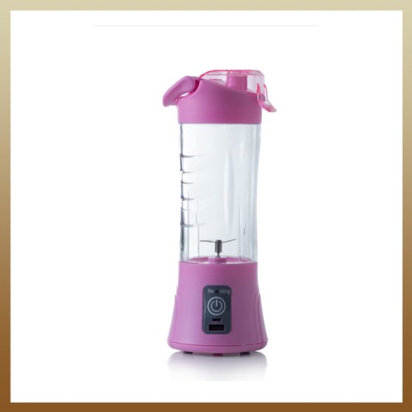 Prenosný mini mixér, USB pripojenie, dobíjateľná batéria, ružová HM-08