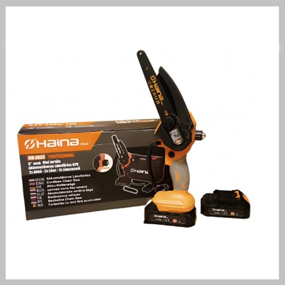 Akumulátorová reťazová píla HAINA 62 V 6" s olejovou nádržou HM-6803