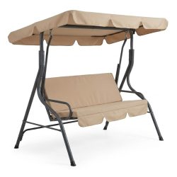 Záhradná hojdačka so slnečníkom, béžová HNT2